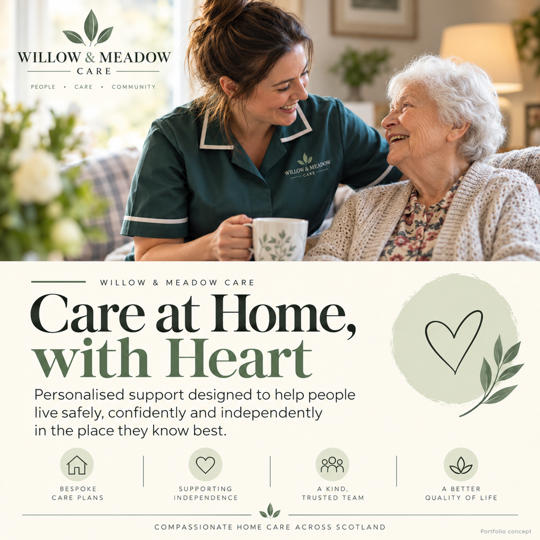 Sample home care service introduction graphic