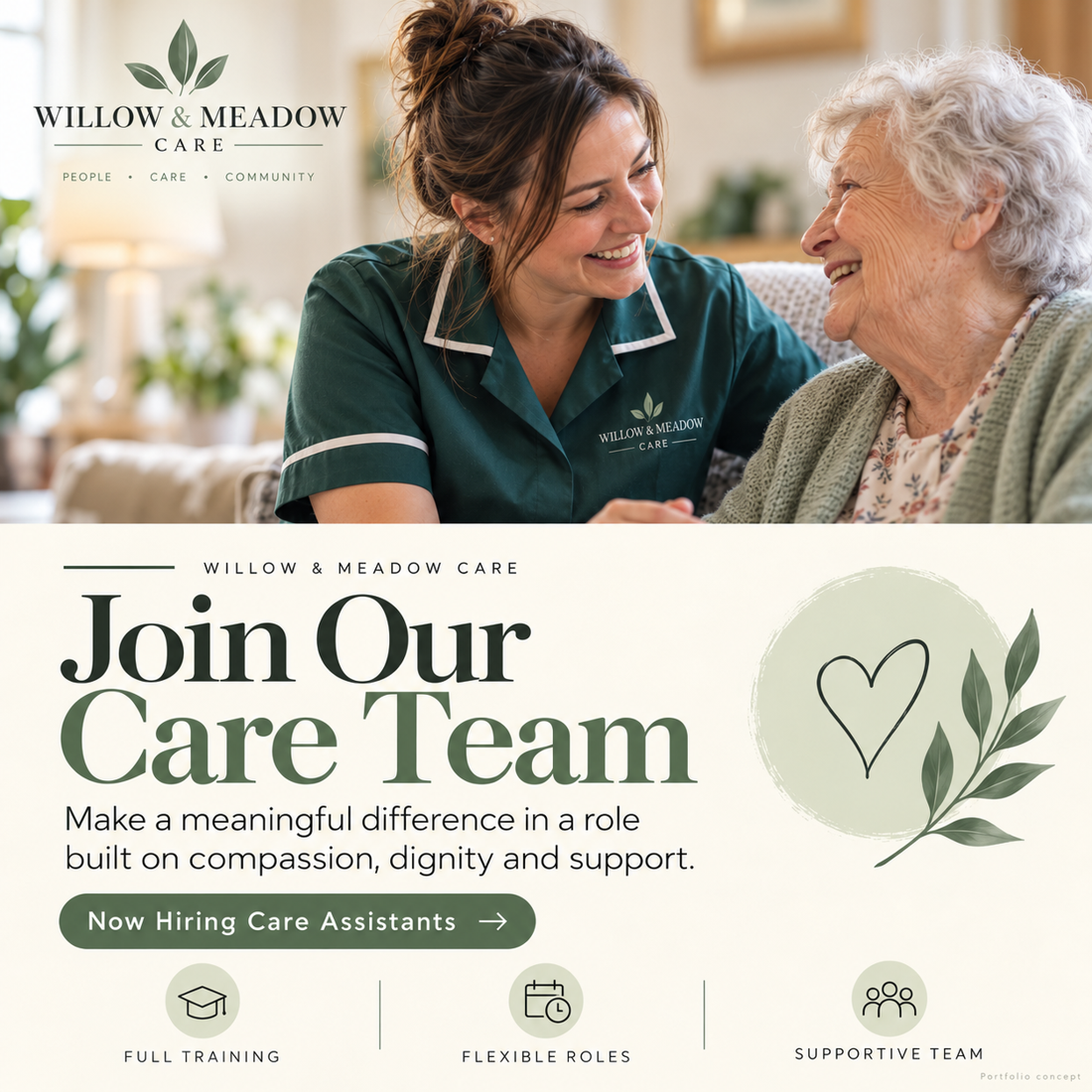 Sample recruitment social media graphic for a care provider