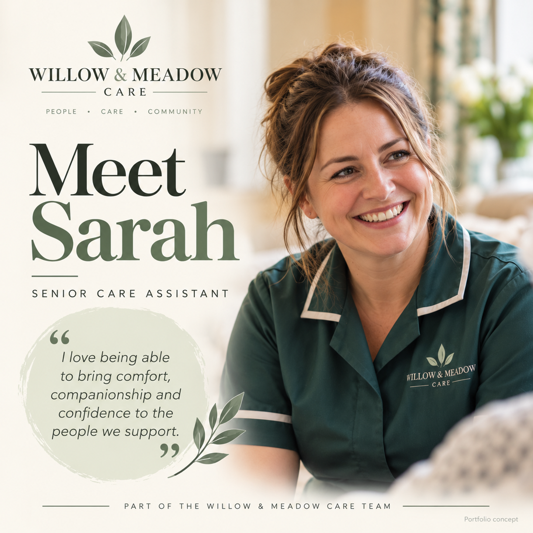 Sample care team member spotlight social media graphic
